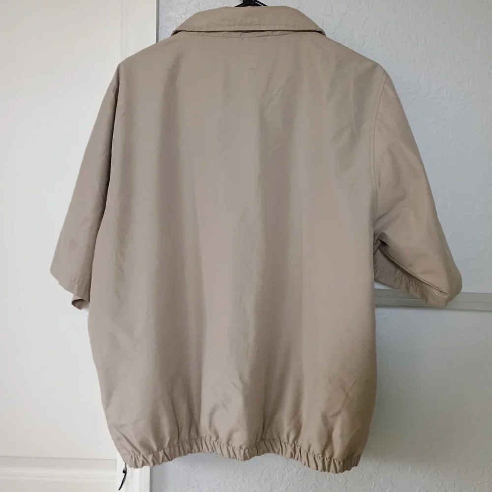 Tres Bien Polyester Tan Collared‎ Pullover 1/4 Zip Golf Jacket Size M Bethel Inn